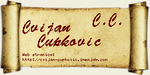 Cvijan Čupković vizit kartica